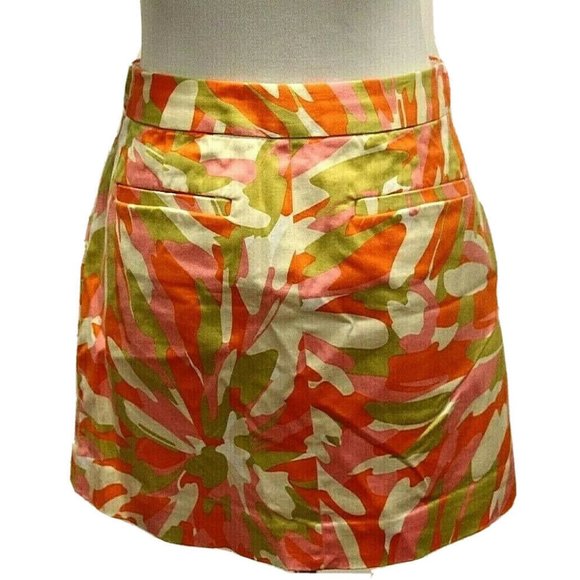 J.CREW Multi-Color Abstract Print Zip Front Skirt - Picture 3 of 5